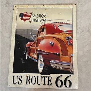 Vintage Route 66 metal sign vintage America’s Highways series  2001  16”x12.5”